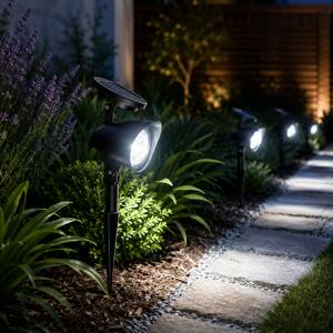 Lampa solara Erste Ferry 140x90x298mm 30cm LED 6400K Lumina Rece, Iluminat Exterior Modern cu Senzor Automat pentru Gradina, Curte si Alei