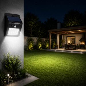 Aplica Solară Mini LED Homelight cu Senzor Mișcare IP44, Iluminat Exterior Autonom, Eficientă și Compactă pentru Grădini și Alei, Montaj Ușor