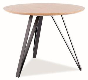 Masa de bucaterie Tetis, diametru 100 cm, stejar / negru