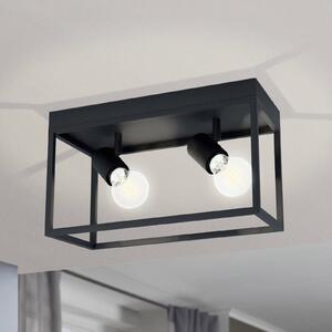 EGLO Silentina plafonieră cu două surse, 36x18cm, reglabil, Negru, Camera de zi / sufragerie, Metal