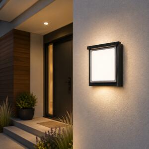 Aplica LED Patrat Erste Siera 12W 6000K IP65 - Corp Iluminat Exterior Modern 170x170x90mm - Rezistent la Apa pentru Fatade, Garaje si Securitate