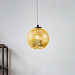 EGLO Albaraccin lampă suspendată o sursă, Ø 27cm, reglabil, Auriu / Alamă, Camera de zi / sufragerie, Sticlă