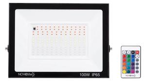 Proiector LED RGB Novelite 100W IP65 pentru Fatade Arhitecturale 261x32x195mm, Iluminat Exterior Profesional, Spectacol de Culori si Design Slim