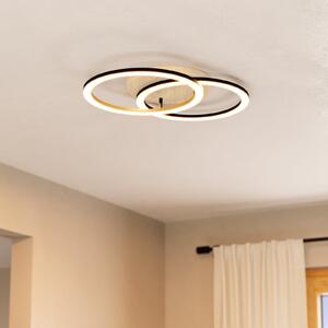 EGLO connect plafonieră LED inteligentă Lomaltas-Z, 58 cm, 3800 lm, reglabil, Lemn, Camera de zi / sufragerie, Lemn, Modern