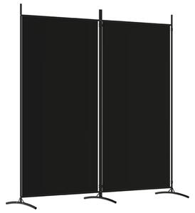 Paravan de cameră cu 2 panouri, negru, 175x180 cm, textil