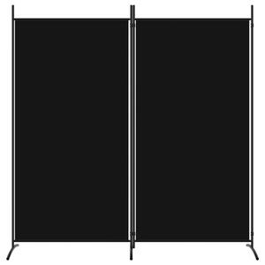 Paravan de cameră cu 2 panouri, negru, 175x180 cm, textil