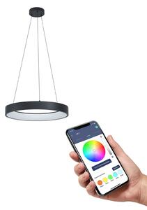 EGLO connect Marghera-Z lampă pendul LED, reglabil, Negru, Camera de zi / sufragerie, Metal, Modern