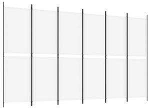 Paravan cameră cu 6 panouri, alb, 300 x 180 cm, textil