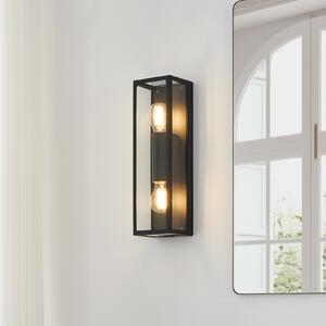 EGLO Aplică de perete baie Amezola, 2 becuri, negru, reglabil, Negru, Baie, Metal, Modern