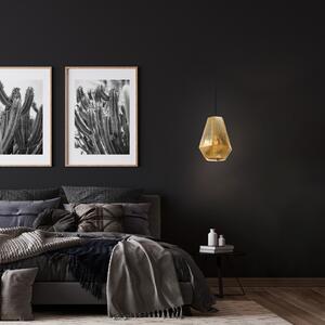 EGLO Lampă suspendată Chiavica, alamă, 1 lumină, Ø20.5cm, reglabil, Auriu / Alamă, Camera de zi / sufragerie, Metal