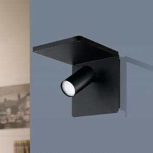 EGLO Spot LED perete Ciglie negru, funcție încărcare QI, Negru, Camera de zi / sufragerie, Metal, Modern