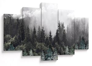 Tablou - Pădure cu elemente ilustrate (150x105 cm)