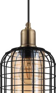 EGLO Lampă susp. Chisle, negru/chihlimbar, 4 becuri, reglabil, Negru, Camera de zi / sufragerie, Metal, Vintage