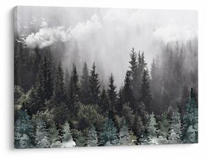 Tablou - Pădure cu elemente ilustrate (70x50 cm)