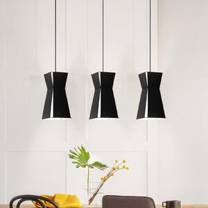 EGLO Lampă suspendată Valecrosia, negru, 3 becuri, reglabil, Negru, Camera de zi / sufragerie, Metal, Modern