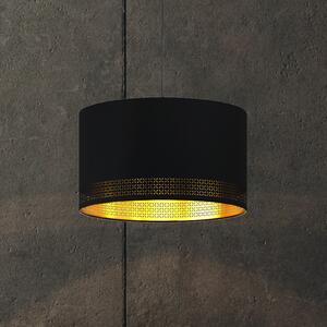 EGLO Lampă suspendată Esteperra, negru/auriu, Ø 38 cm, reglabil, Negru, Camera de zi / sufragerie, Țesătură / Textil, Modern
