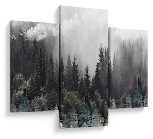 Tablou - Pădure cu elemente ilustrate (90x60 cm)