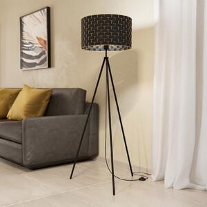EGLO Lampă de podea Marasales din textil, 3 picioare, Negru, Camera de zi / sufragerie, Țesătură / Textil, Modern, Tripod