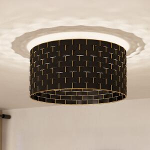 EGLO Plafonieră Marasales din textil negru/alamă, reglabil, Negru, Camera de zi / sufragerie, Țesătură / Textil