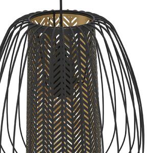 EGLO Lampă suspendată Curasao, bară, 3 becuri, reglabil, Negru, Camera de zi / sufragerie, Țesătură / Textil
