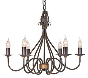 Elstead Candelabru Windermere 6 becuri, reglabil, Maro / Rugină, Camera de zi / sufragerie, Metal, Casă de țară / Rustic