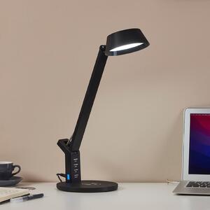 EGLO Lampă de masă LED Banderalo CCT dimabilă QI negru, reglabil, Negru, Studiu / Birou, Plastic, Modern