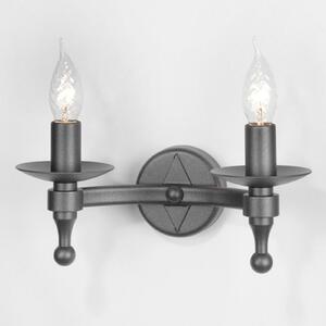 Elstead Aplică de perete fier forjat WARWICK grafit, reglabil, Negru, Hol, Metal, Casă de țară / Rustic