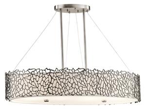 KICHLER Lampă pendul ovală Silver Coral, reglabil, Metalic, Camera de zi / sufragerie, Metal, Modern