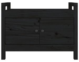 Bancă de hol, negru, 80x40x60 cm, lemn masiv pin