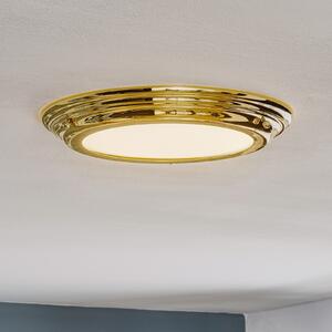 Elstead Plafonieră LED Welland IP44, alamă lustruită, Auriu / Alamă, Baie, Metal, Modern