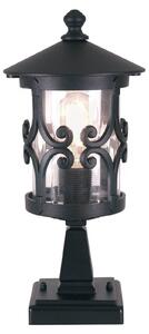 Elstead Lampă cu soclu Hereford, negru, aluminiu, sticlă, înălțime 34 cm, Negru, Metal, Antichitate, Felinar