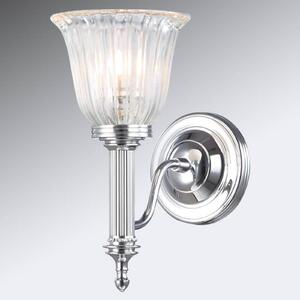 Elstead Aplică Carroll spații umede, crom, sticlă striată, reglabil, Metalic, Baie, Sticlă, Modern