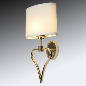 Elstead Aplică de perete LED elegantă Falmouth, Auriu / Alamă, Camera de zi / sufragerie, Țesătură / Textil, Modern