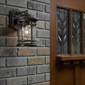 QUOIZEL Aplică de exterior Marblehead, înălțime 28 cm, Bronz / Alamă Veche, Sticlă, Maritimă, Felinar