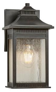QUOIZEL Aplică de exterior Livingston small, h=28,3cm, Bronz / Alamă Veche, Sticlă, Maritimă, Felinar