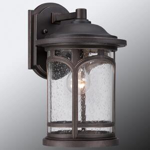 QUOIZEL Aplică de exterior Marblehead, înălțime 37 cm, Bronz / Alamă Veche, Sticlă, Maritimă, Felinar