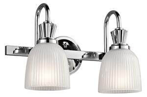 KICHLER Aplică de perete LED Cora pentru baie 2 becuri, Metalic, Baie, Metal, Modern