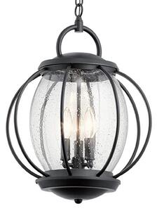 KICHLER Lampă pendul Vandalia 3 becuri, reglabil, Negru, Camera de zi / sufragerie, Metal, Antichitate, glob