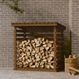 Rastel lemne de foc, maro miere, 108x73x108 cm, lemn masiv pin