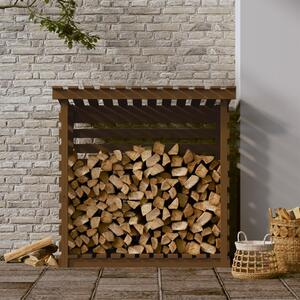 Rastel lemne de foc, maro miere, 108x73x108 cm, lemn masiv pin