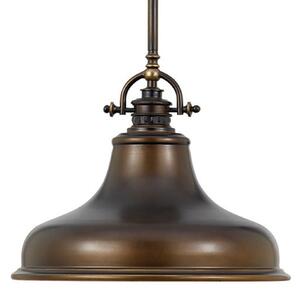 QUOIZEL Lampă suspendată Emery 1 bec bronz Ø 34,3 cm, reglabil, Bronz / Alamă Veche, Camera de zi / sufragerie, Metal, Design industrial