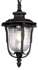 Elstead Lampă pendul Luverne de exterior, reglabil, Bronz / Alamă Veche, Sticlă, Antichitate, Felinar