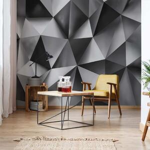 Fototapet - 3D Polygon Texture Dark Grey