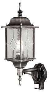 Elstead Aplică de exterior Wexford, cu senzor, negru/argintiu, IP44, Negru, Metal, Antichitate, Felinar