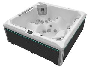 Set minipiscină Wellis, Makalu Life Deluxe, cu capac automat și accesorii incluse, ice white/grey