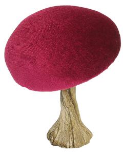 Decorațiuni Velvet Mushroom 10 cm ruby