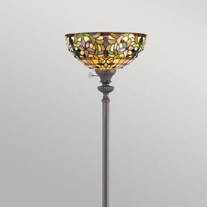 QUOIZEL Lampadar Kami cu abajur stil Tiffany, Bronz / Alamă Veche, Camera de zi / sufragerie, Sticlă, Tiffany