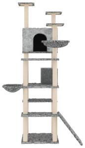 Ansamblu pisici, stâlpi din funie sisal, gri deschis, 191 cm