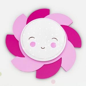 Elobra Aplică de perete LED Sun Starlight Smile, roz, Roz / Rosé, Camera copiilor, Lemn