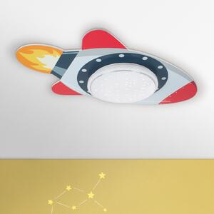 Elobra Starlight rocket LED plafonieră cu rachete, Camera copiilor, Lemn